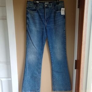Good American Classic Blue Jeans Straight Wide Leg Boot cut Size 14/32 New